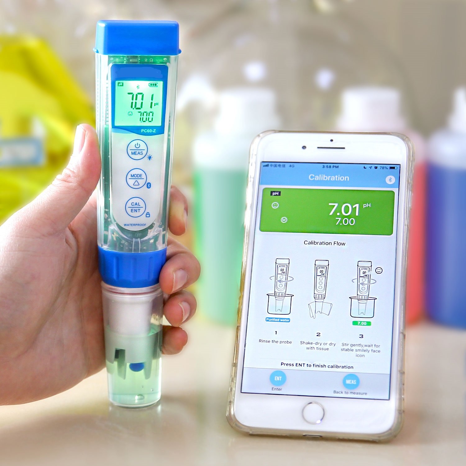 ZenTest PH60F-Z Smart Pocket pH Tester Kit for paper, leather, fabric, skin and scalp pH