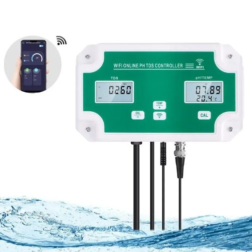 Newest Wifi Automatic Calibration Hydroponic Digital 3 in 1 PH/TDS/Temperature Controller with App