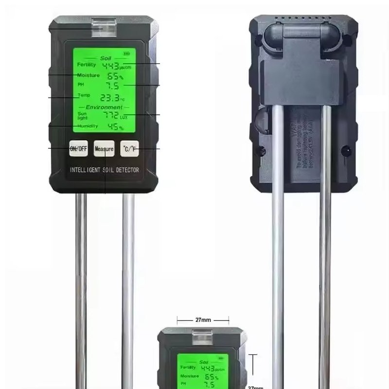 New Smart Probe 6 In 1 Temperature Sunlight Fertility Soil Tester With Backlight Humidity Meter