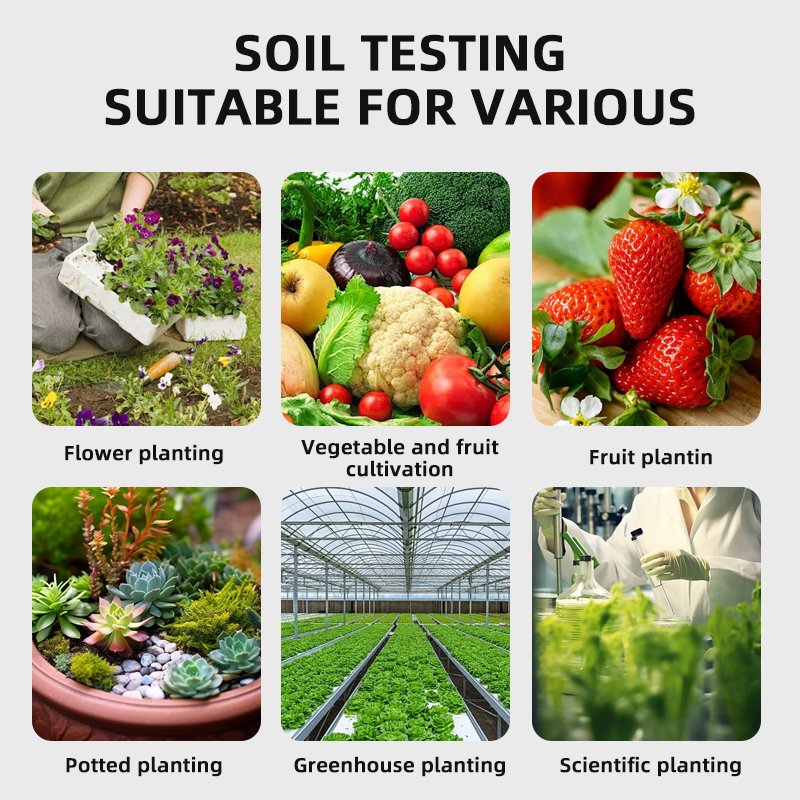 New Smart Probe 6 In 1 Temperature Sunlight Fertility Soil Tester With Backlight Humidity Meter
