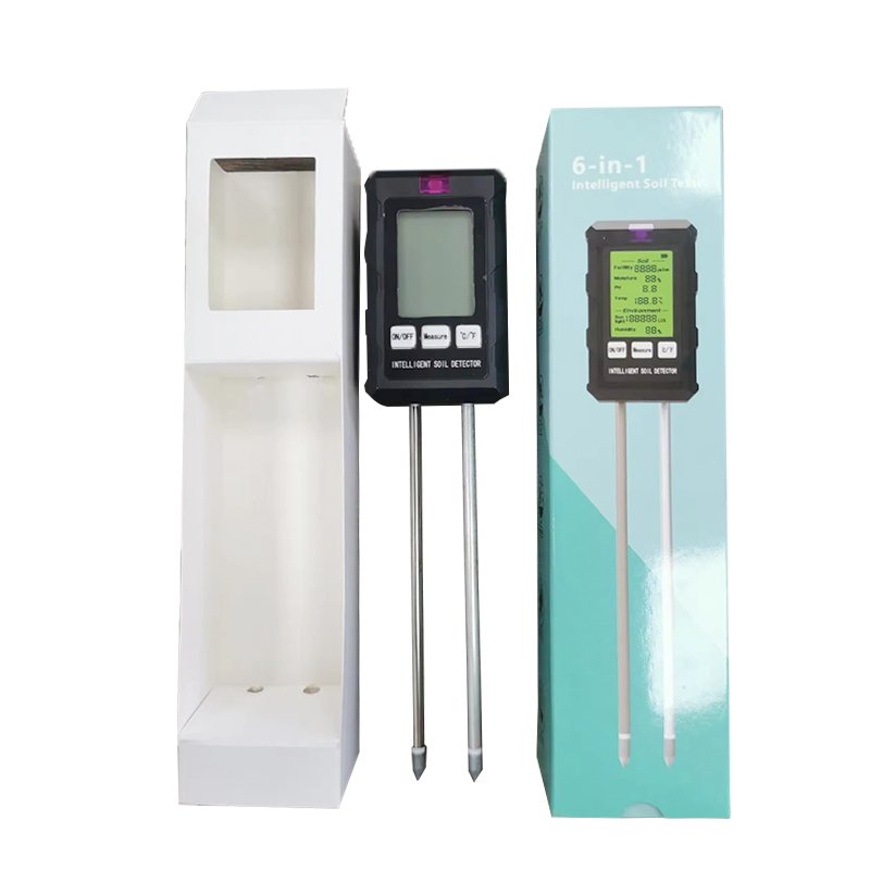 New Smart Probe 6 In 1 Temperature Sunlight Fertility Soil Tester With Backlight Humidity Meter