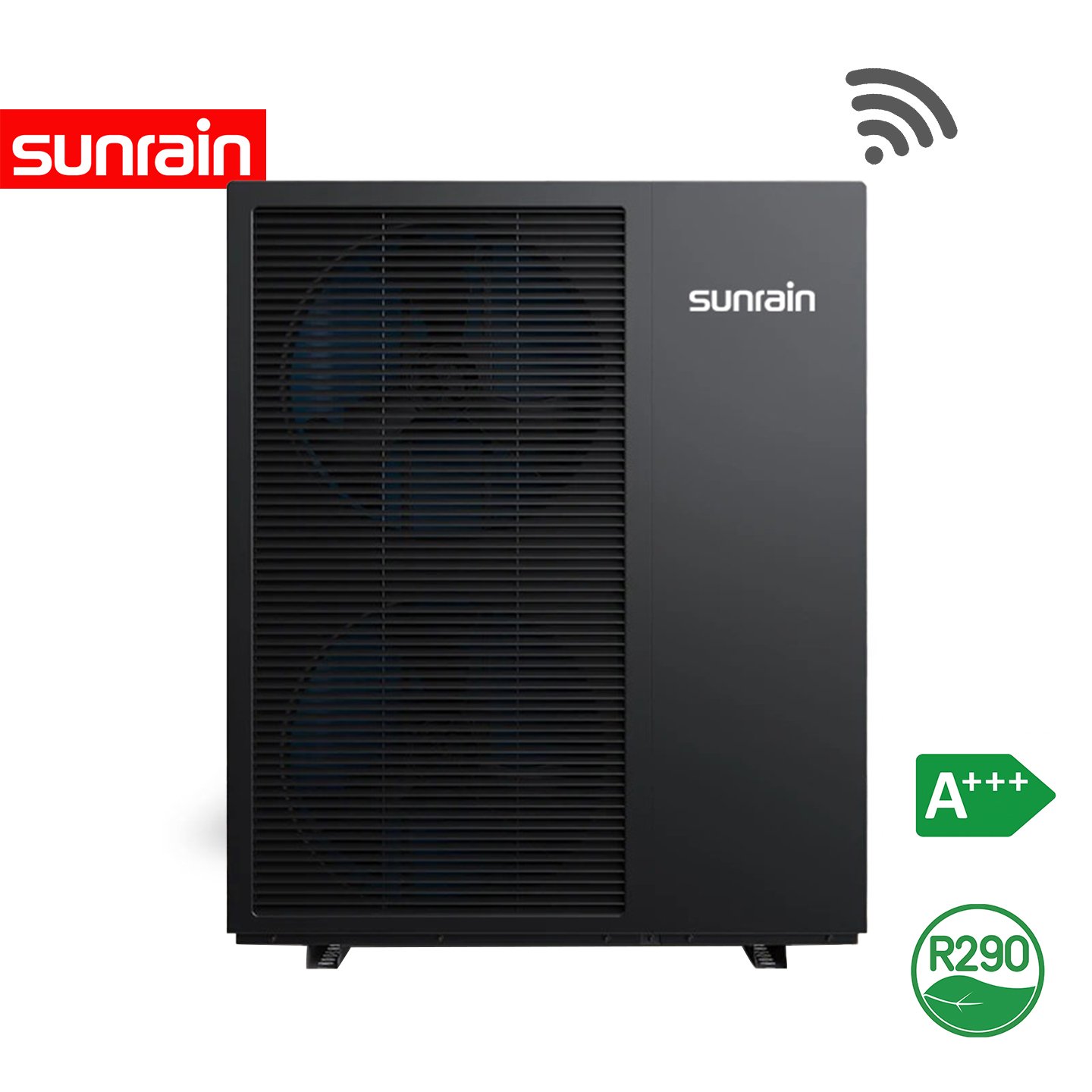 Sunrain R290 Heat Pump A+++ Full DC Inverter EVI WIFI Heating Cooling & DHW Monoblock for 100-400 Square Meters House Heat Pump