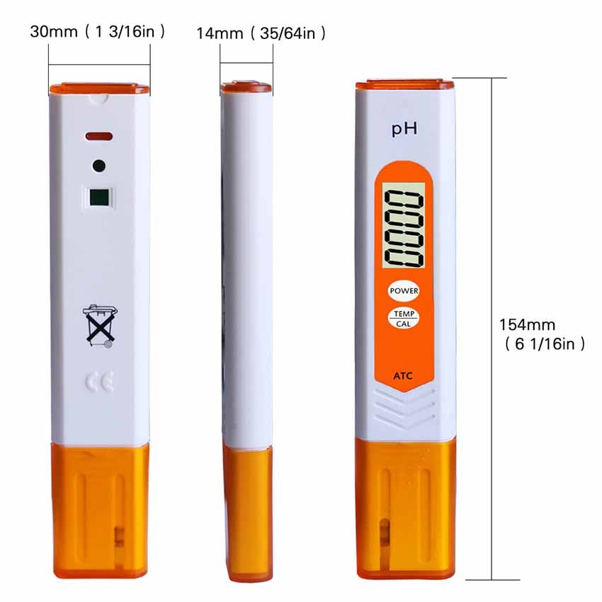 Portable High Accuracy pH Meter Digital pH Temperature Test Water Quality Tester PH Meter