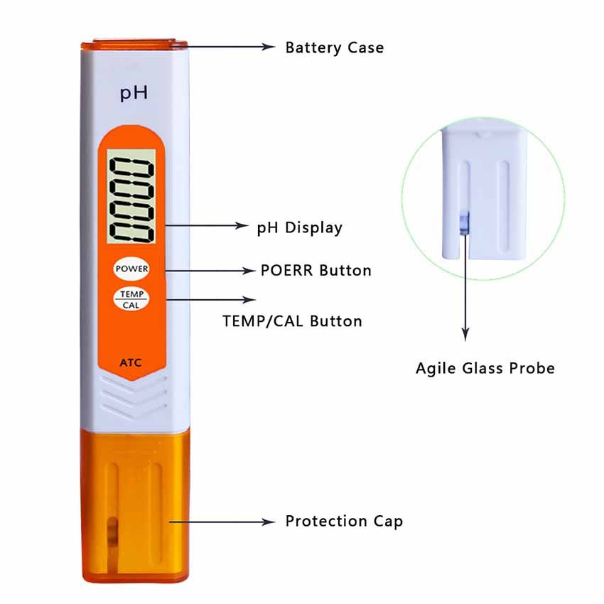 Portable High Accuracy pH Meter Digital pH Temperature Test Water Quality Tester PH Meter