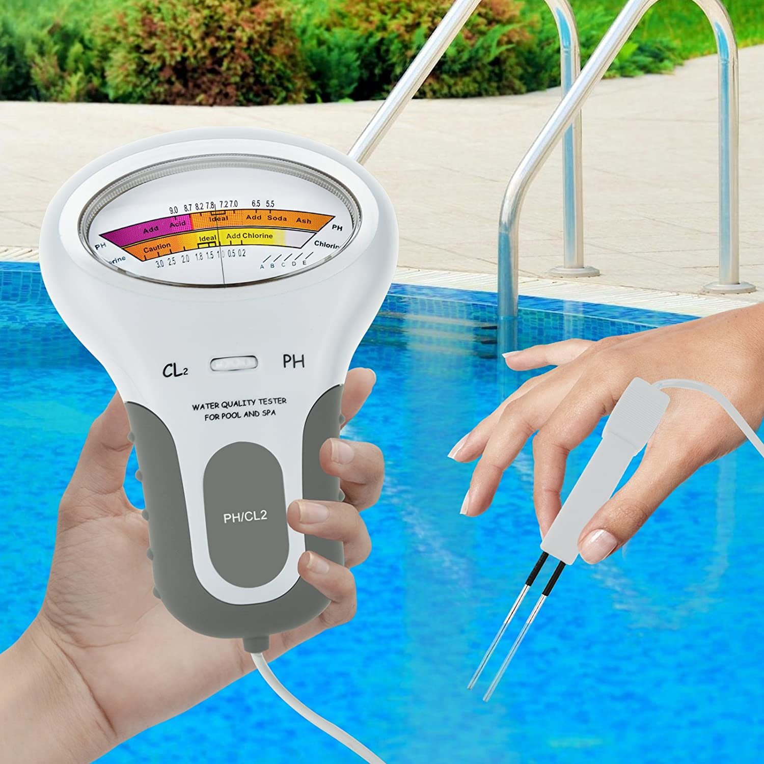 WANBANG Hot Tester White Portable Quality Water Cl Ph Swimming Meter Residual Chlorine Detector Aquarium Water Checking Meter