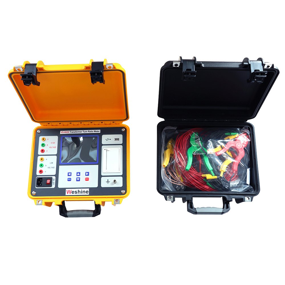 Portable True 3-phase TTR Meter Three Phase Digital Handheld Transformer Turn Ratio Tester for PT CT Instrument Transformer