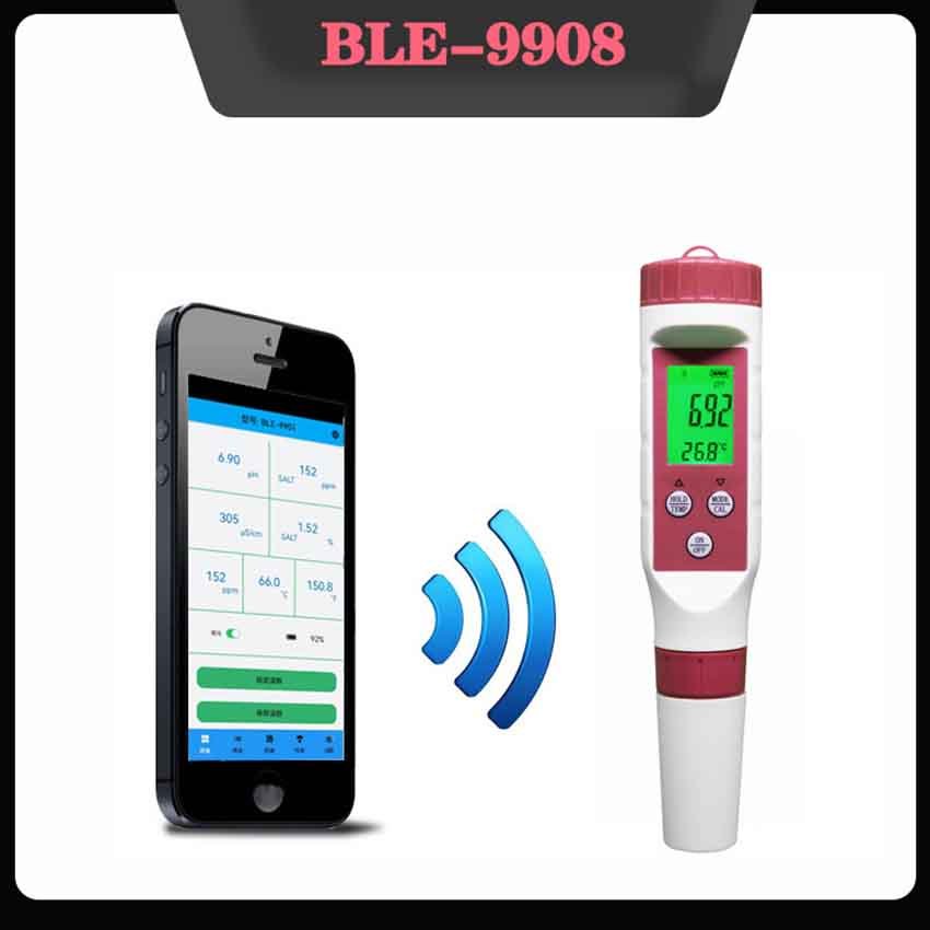 7-in-1 Bluetooth water quality tester APP controls ORPTDS salinity ph meter to detect laboratory aquariums