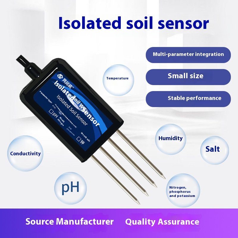 Industrial EC Soil Detector Temperature Humidity Conductivity Sensor Nutrient Nitrogen Phosphorus Potassium Concentration Meters