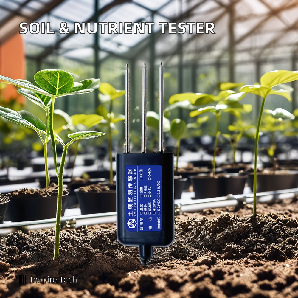 Industrial EC Soil Detector Temperature Humidity Conductivity Sensor Nutrient Nitrogen Phosphorus Potassium Concentration Meters
