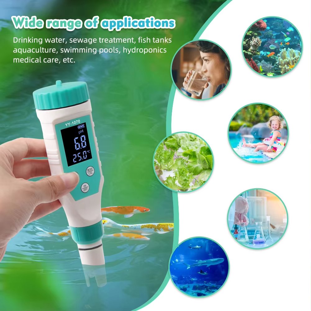 Chlorine Tester ORP/EC/TDS/Salinity/Temp/FAC 7 in 1 PH Meter For Swimming Pool Aquarium Hydroponic Spa