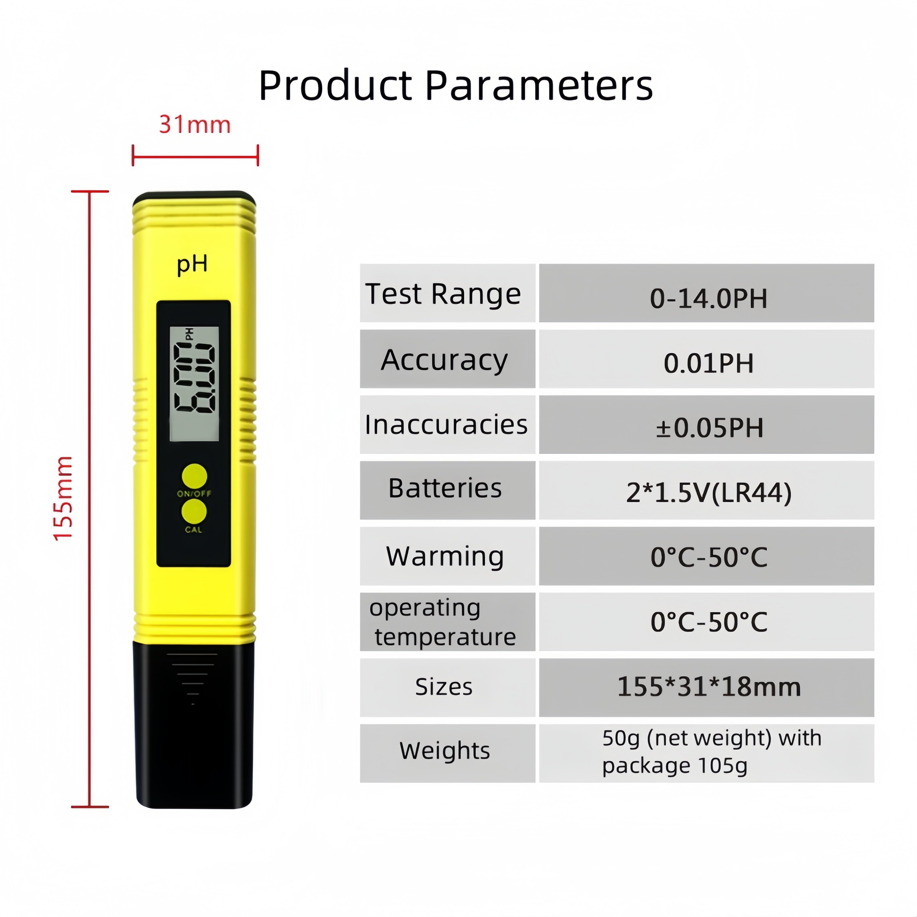 Corrosion-resistant PH test pen