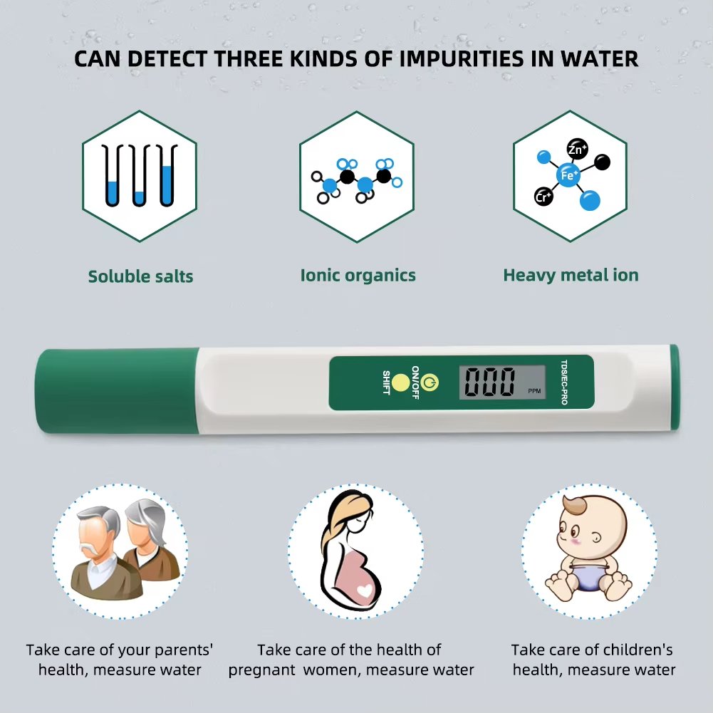 Temp TDS EC Meter 0-999 ppm Digital Water Quality Purity Tester Temperature Measurement Pen For Swimming Pool Aquarium