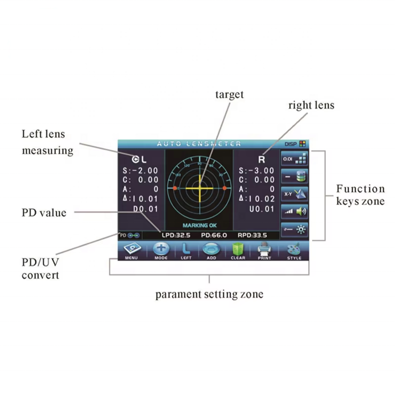 JD-2600B Auto Lensmeter/Digital Lensmeter/Focimeter /Auto Lens Meter with Printer PD&PH UV