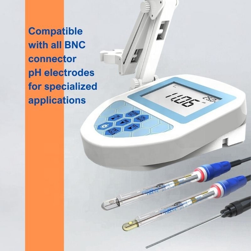 Hot Sale Benchtop pH Meter With Big LCD Electrode Holder Data Logging For School Lab Use Compatible With BNC pH Electrode