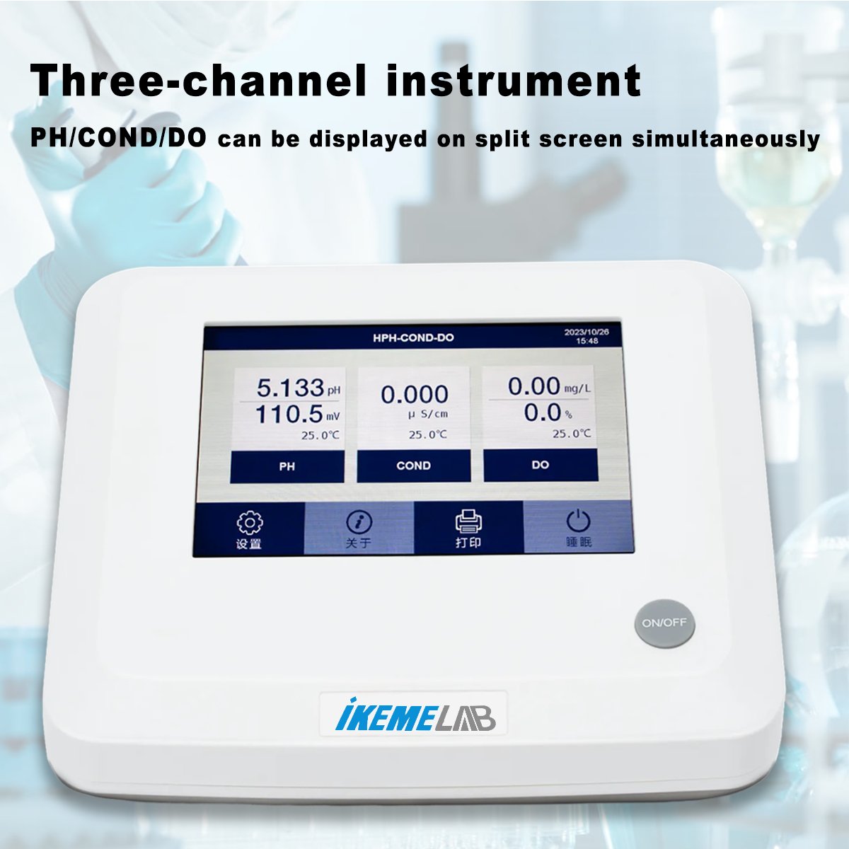 IKEME Water Quality Analyzer Machine Multiparameter Water Testing Equipment Benchtop Acidity Ph Meter Water Meter Tester