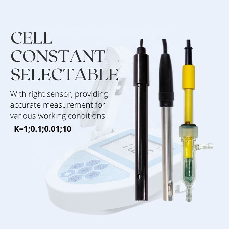 Reliable 4 In 1 Laboratory EC/TDS/Salt/Temp Meter With Big LCD Electrode Holder Data Logging For School Lab Conductivity Test