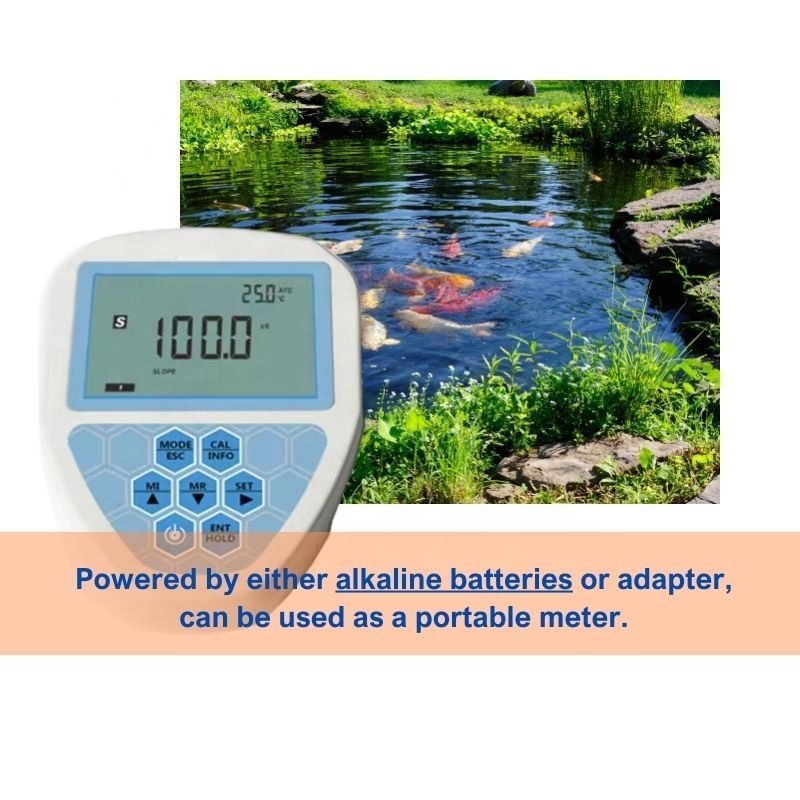 Reliable 4 In 1 Laboratory EC/TDS/Salt/Temp Meter With Big LCD Electrode Holder Data Logging For School Lab Conductivity Test