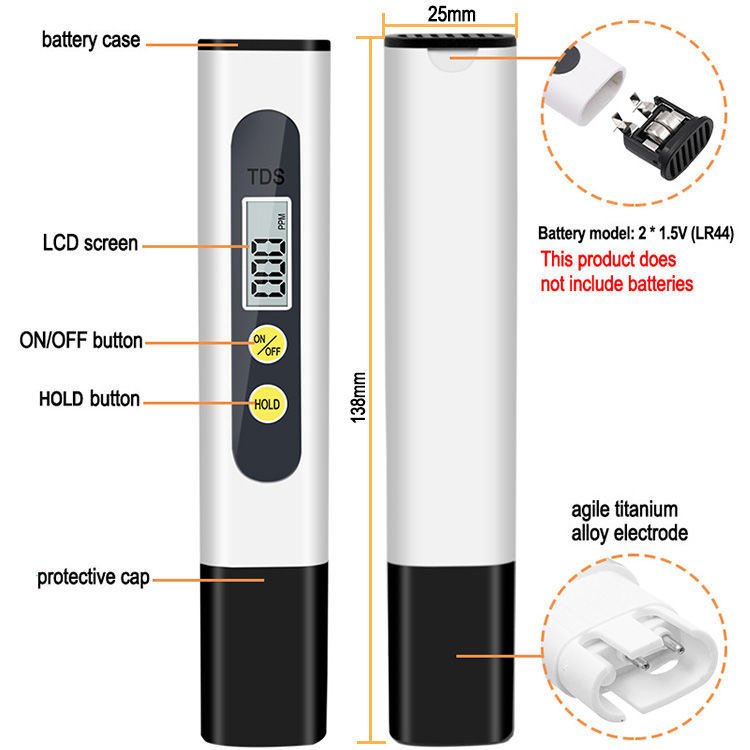 Digital Meter Portable Ph Meter Waterproof Digital Ph Tester Pen Type Ph Acid-Base Test Pen For Water