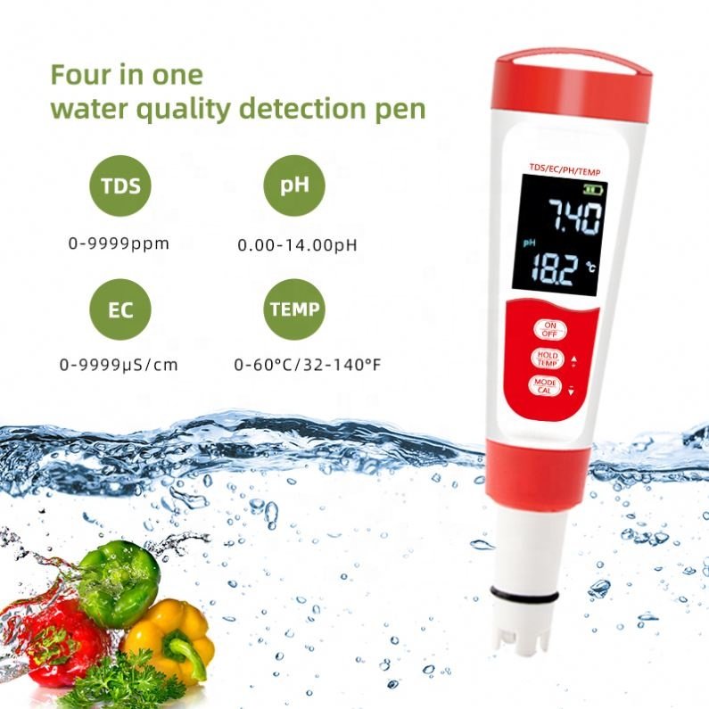 Multi functional 4-in-1 TDS water quality Detection pen, High-precision Household Water Purifier Detector