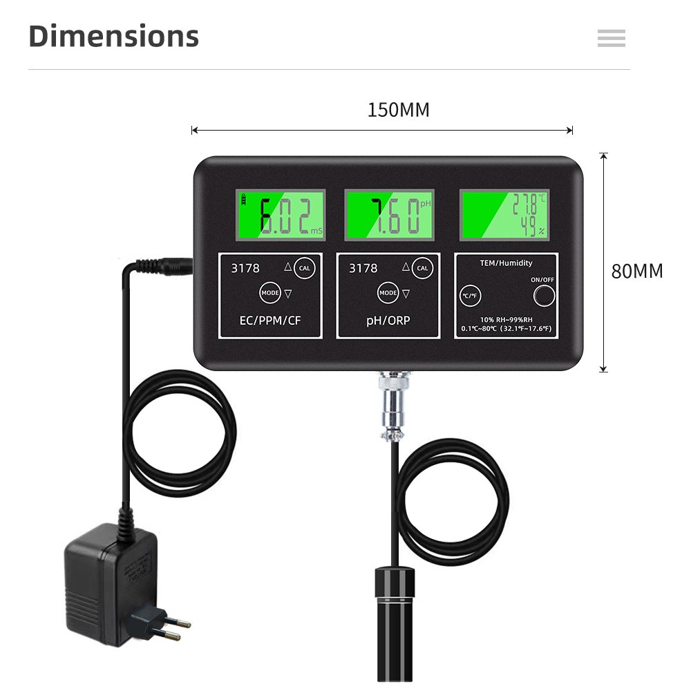 Factory Wholesale Price 7 In 1 Ph Meter Online Conductivity Meter Controller For Fish Farming