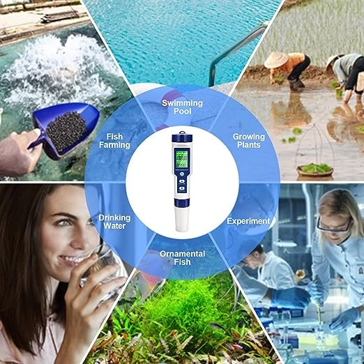 5 in 1 Convenient digital EC TDS PH temperature salinometer Water Quality detector 9909 Water Quality tester PH meter pen