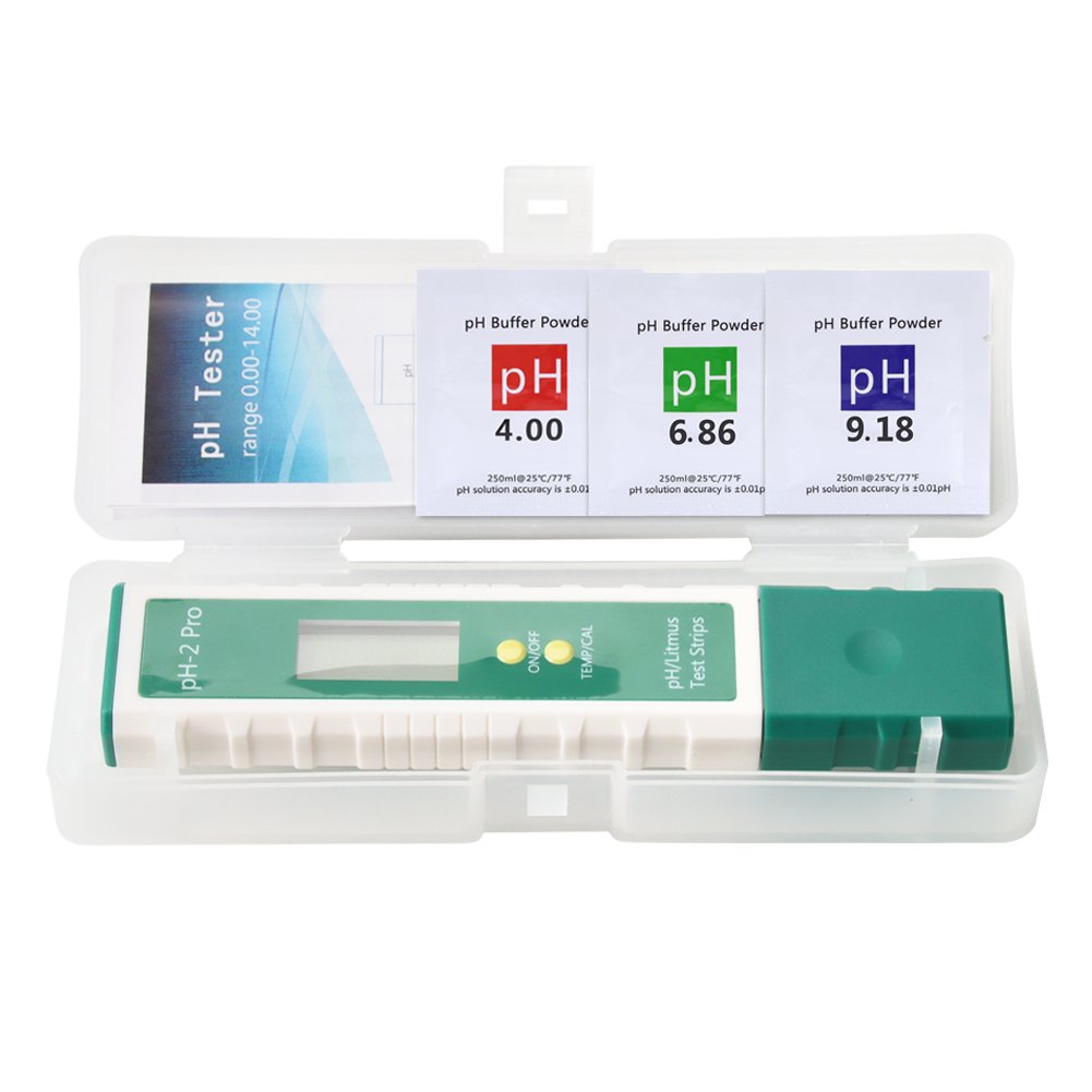 PH Meter Temp Tester Pen 0.01 PH High Accuracy Water Quality Tester with ATC PH Test Strips Function for Household Drinking