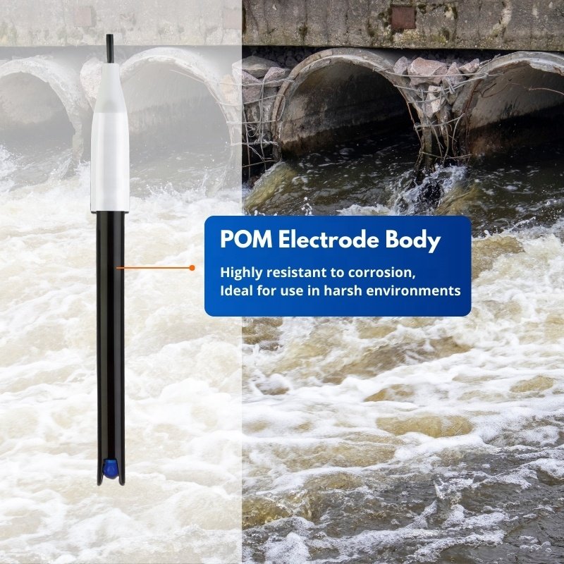 Economical Analog pH Combination Electrode POM Material With BNC Connector pH Sensor For Wastewater Emulsions Suspensions