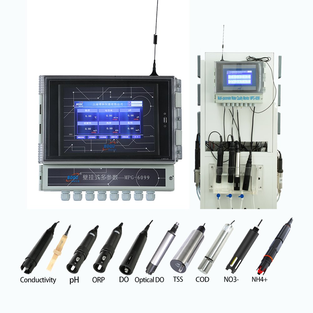 IOT system water quality monitoring system PH DO EC TDS RS485 Multi parameter water analyzer for fish farm
