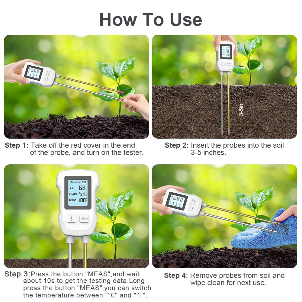 New Arrival High Precision Soil Tester Portable Soil PH Detector Garden PH Meter Plant Soil Hygrometer