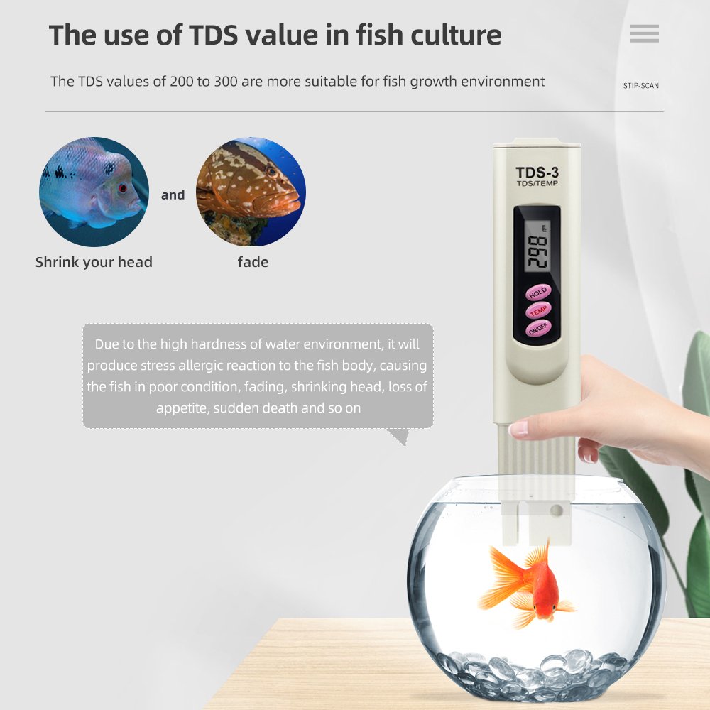 PPM Water Quality Tester Measuring Range 0-9999ppm Digital TDS Meter for Drinking Water Swimming Pool Aquariums