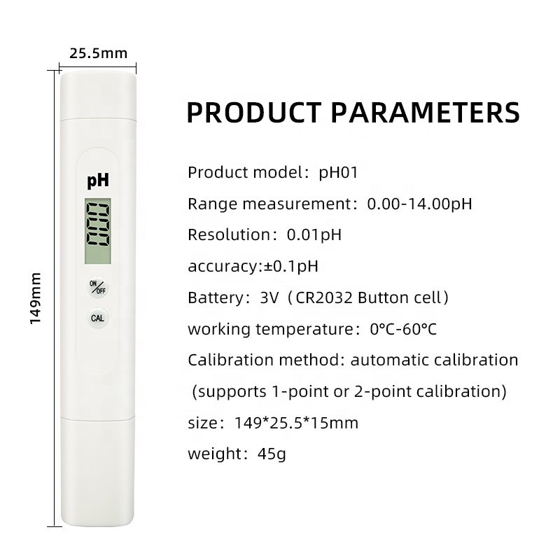 Custom Logo Portable High-Precision Pen-type pH Meter with ATC - Accurate pH Measurement