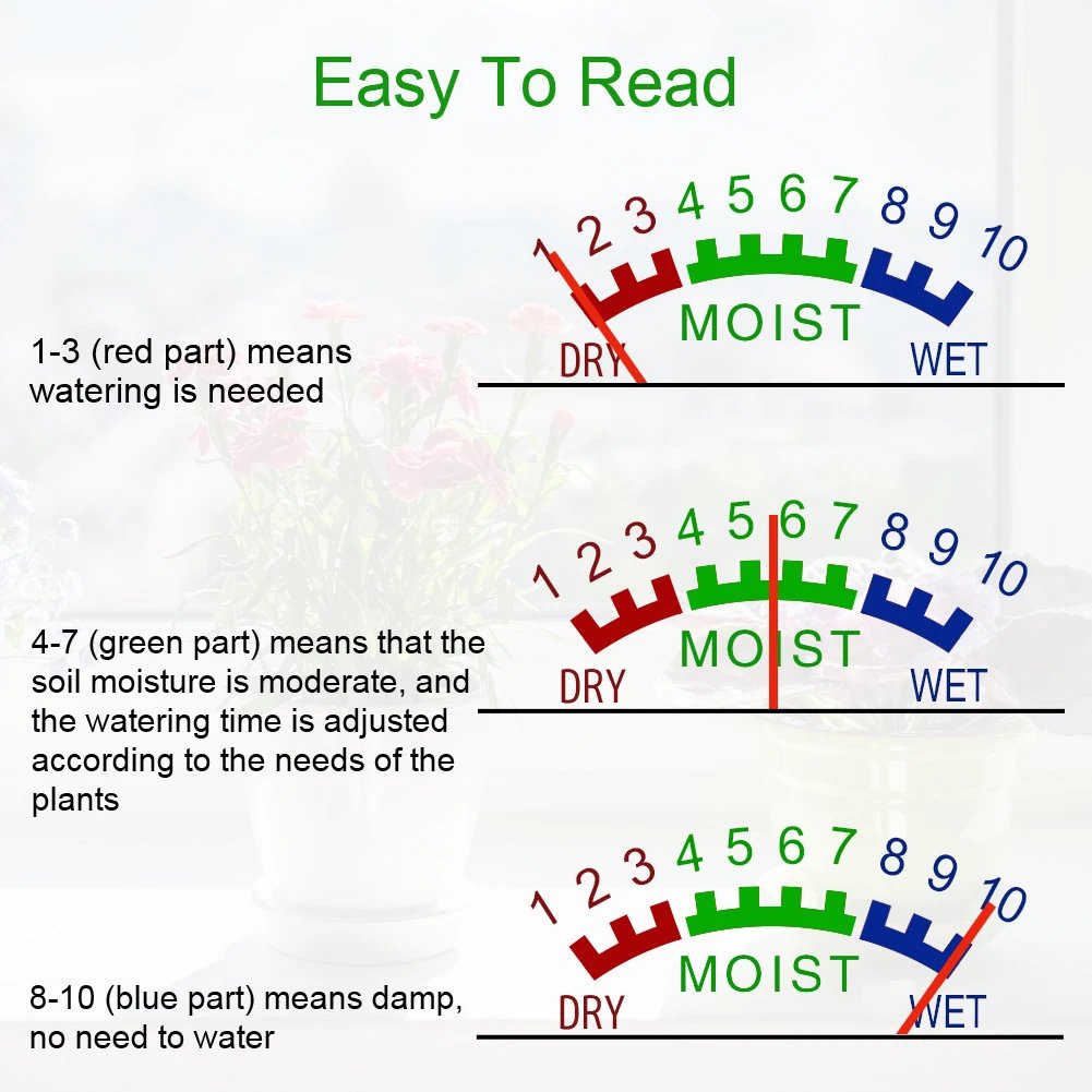 BBQ Thermometer Mini Soil Moisture Meter Soil Tester Plant Soil Kit Moist Tester Testing Instrument 1-10 Range