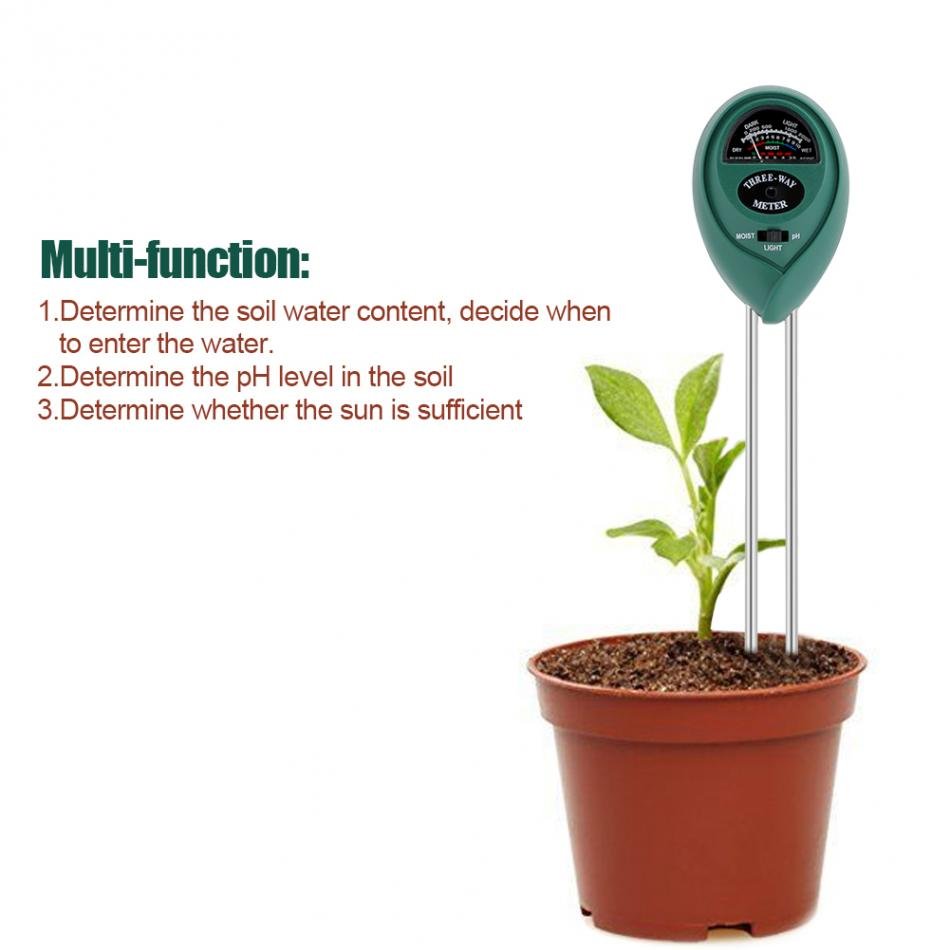 3in1 Multifunction Hygrometer Soil Meter Moisture Light Meter PH Detector Analyzer Pointer for Garden Plant Flower Soil