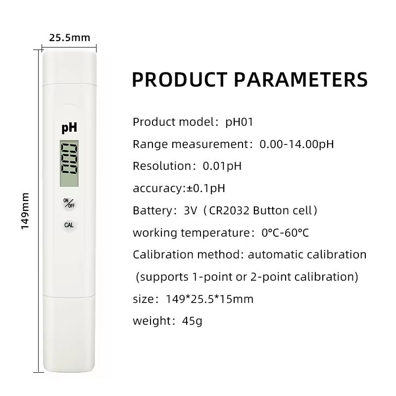 Water Measuring Pen Ph Meter 0.01 PH Tester