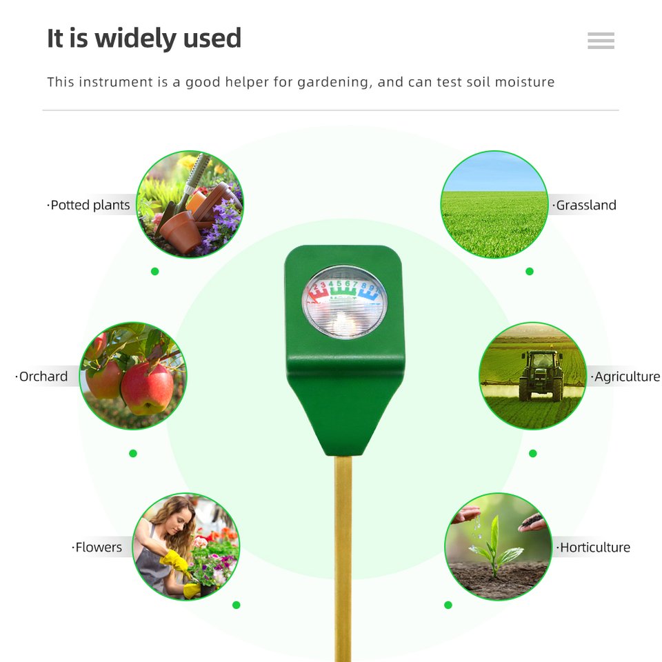 2024 Moisture Light 3 in 1 Soil PH Meter Soil Moisture Meter For Garden Planting