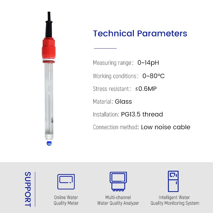 Low price ph/orp meter High temperature glass electrode 0-130 Celsius