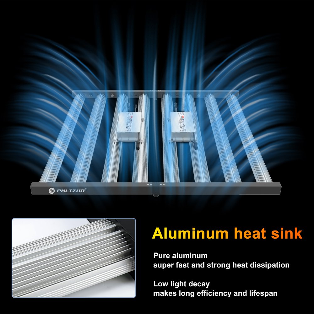Phlizon High 2.9Umol/J PPE Full Spectrum Bar Samsung Lm301h Lm301b Led Grow Light 640W 720W 800W 1000W for indoor Cultivation