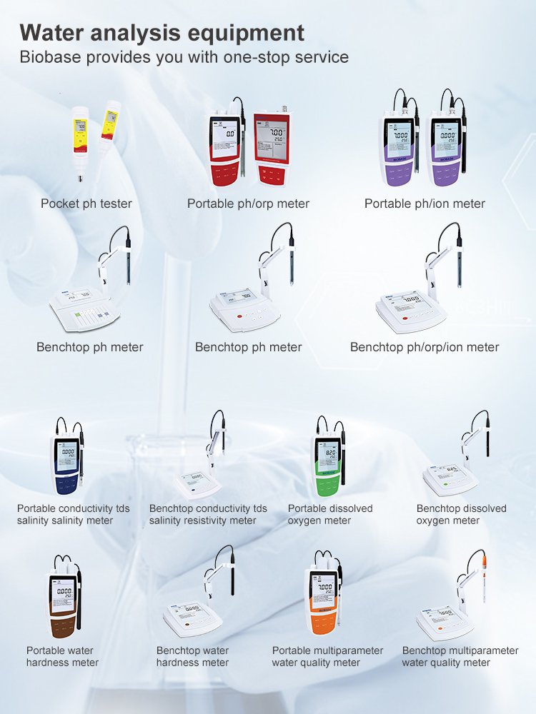 BIOBASE PH Meter Automatic electrode diagnosis Portable Multi parameter Water Quality Meter PH Meter for laboratory