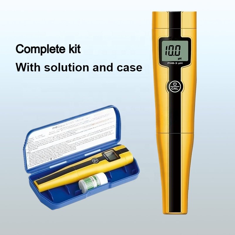 Digital PH Tester PHB-3 Pocket Size with 0-14 pH Range for Household Drinking, Pool, Hydroponics and Aquarium