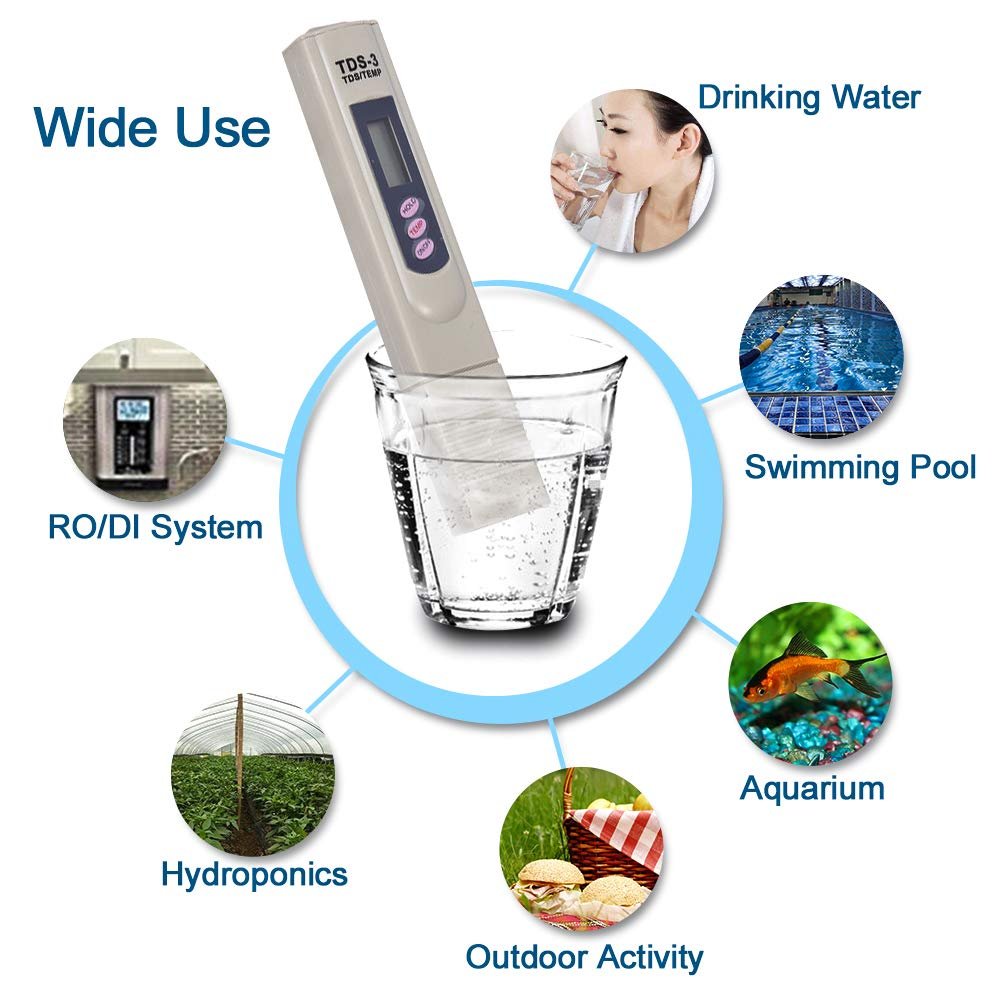 Tds-3 Fine Leather Package Tds Meter Water Tester Pen Type Led Digital Temp Ppm Mi Tds Ph Meter Tester