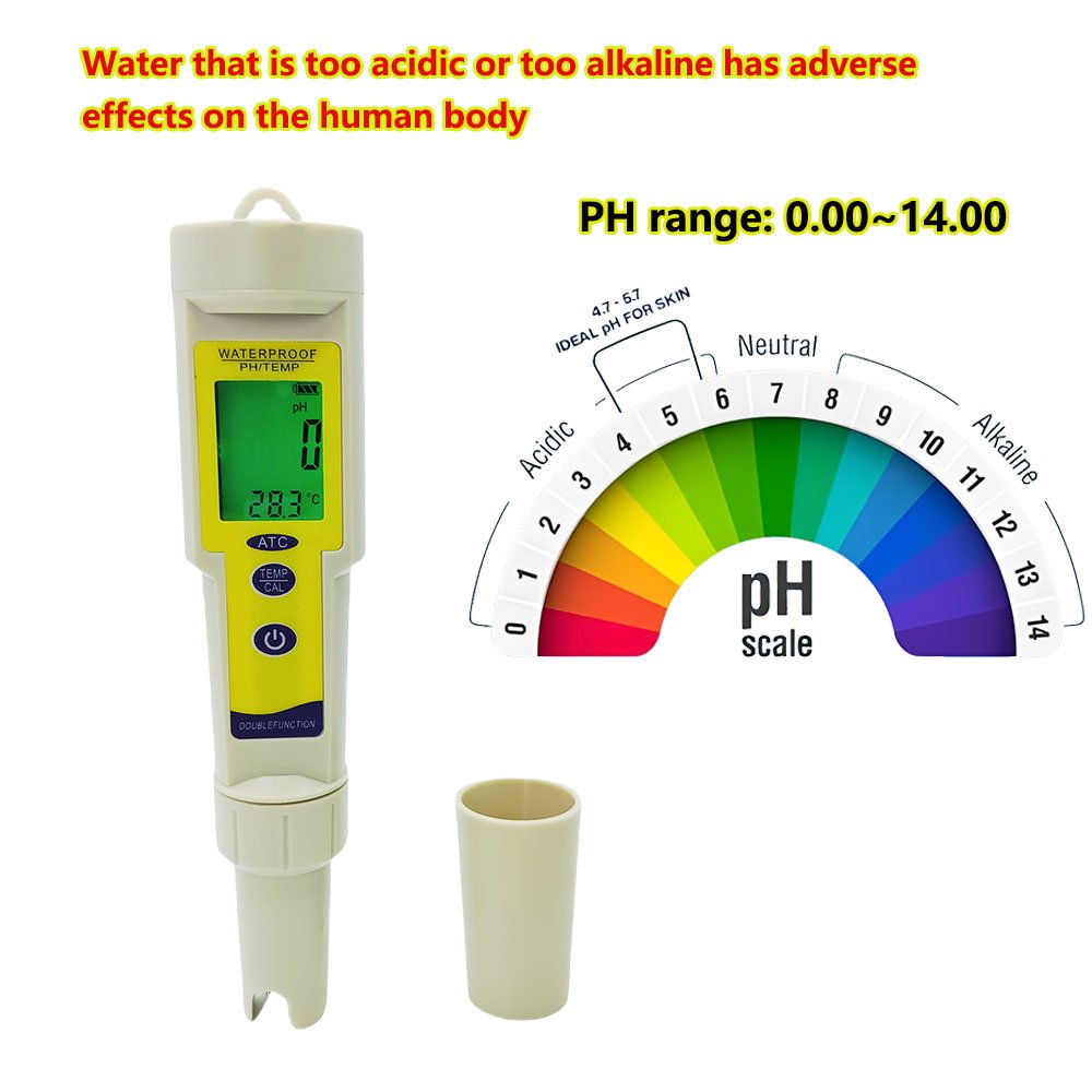 PH618 Portable High Precision PH Meter Waterproof Automatic Correction Acidity Meter Pen Type Quality Analysis Device LCD