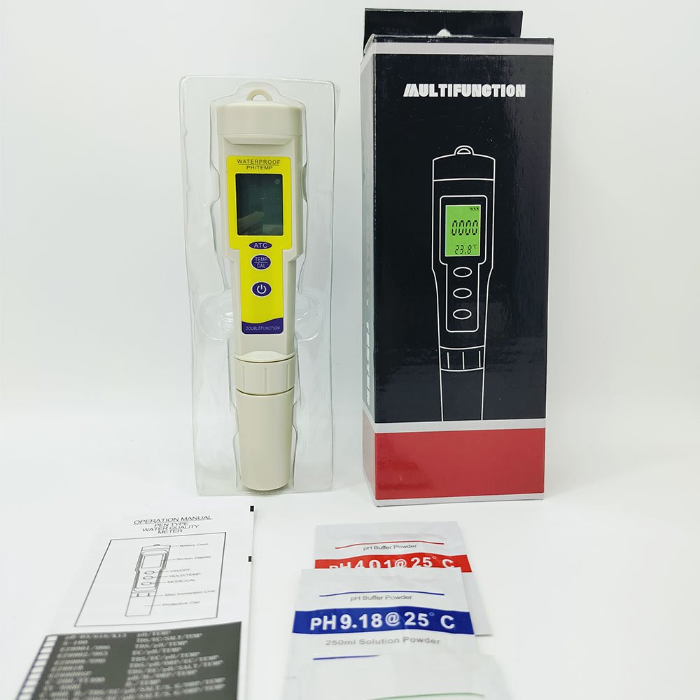 PH618 Portable High Precision PH Meter Waterproof Automatic Correction Acidity Meter Pen Type Quality Analysis Device LCD