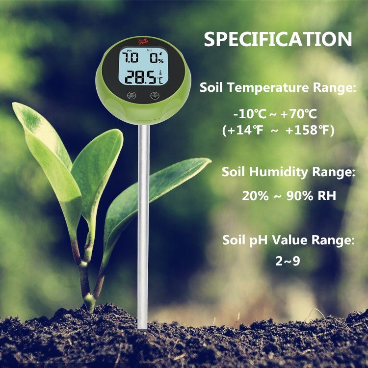 Single Probe Soil Moisture Temperature Meter for Agriculture Gardening Outdoor Plants Outdoor Soil Meter With pH Value