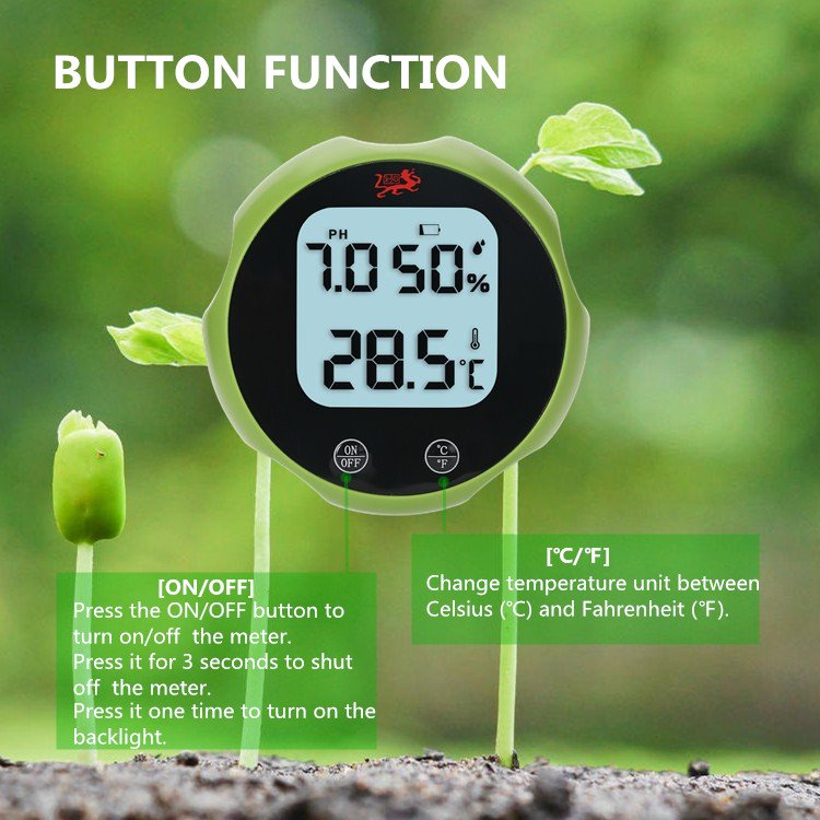 Single Probe Soil Moisture Temperature Meter for Agriculture Gardening Outdoor Plants Outdoor Soil Meter With pH Value