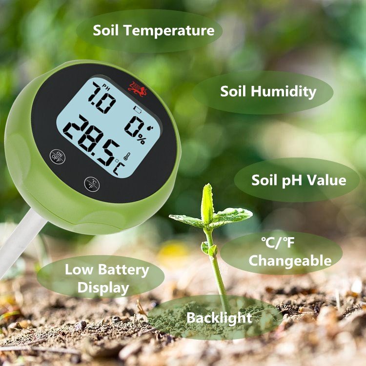 Single Probe Soil Moisture Temperature Meter for Agriculture Gardening Outdoor Plants Outdoor Soil Meter With pH Value