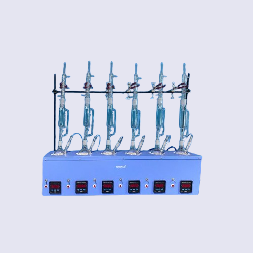 SOXHLET EXTRACTION UNIT WITH GLASS PARTS DIGITAL MODEL 6 TEST CAPACITY: 500 ML..