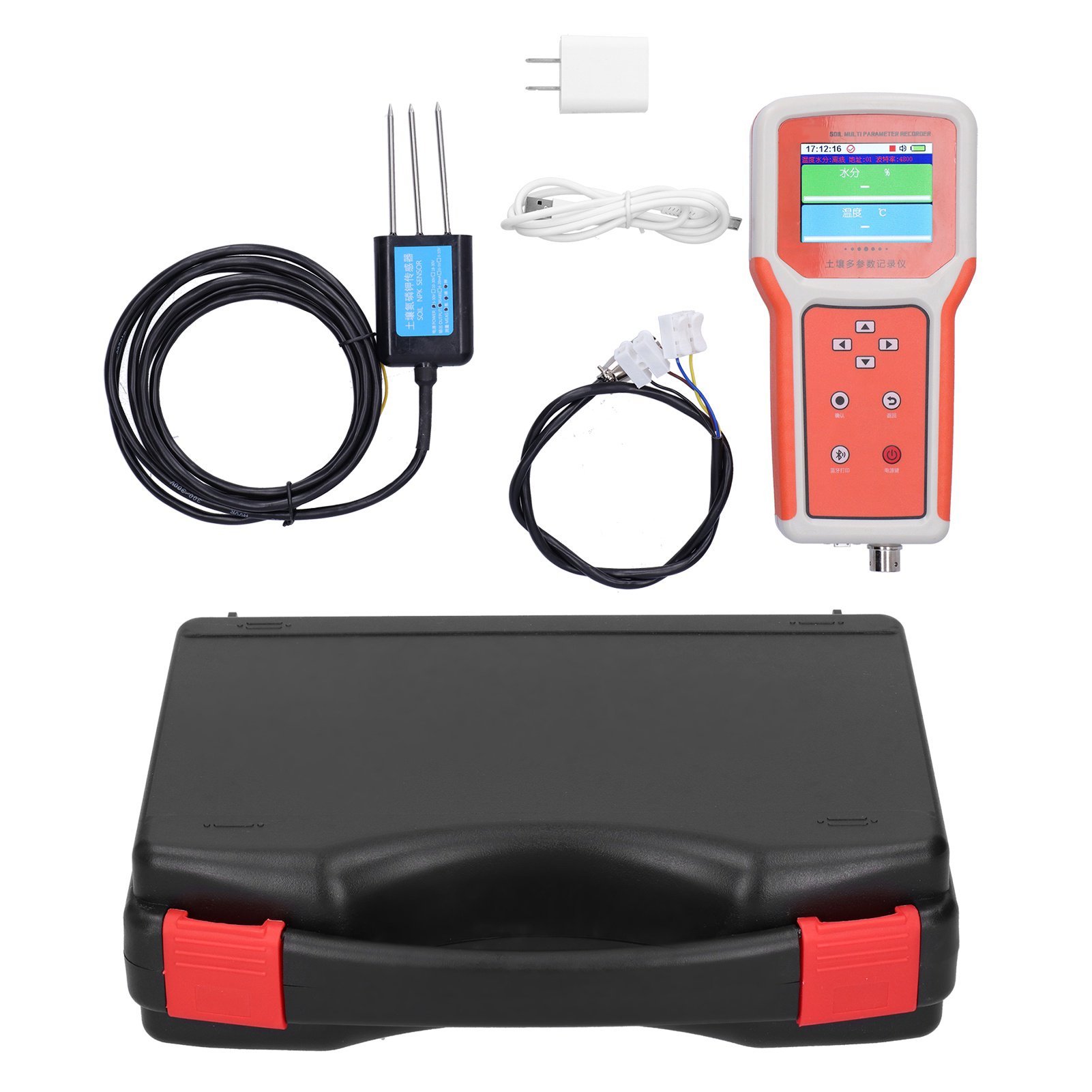 Agriculture Monitoring Digital Smart 7 in 1 Soil Tester kit 5 pin soil ph npk soil analyzer temperature Moisture nutrient sensor