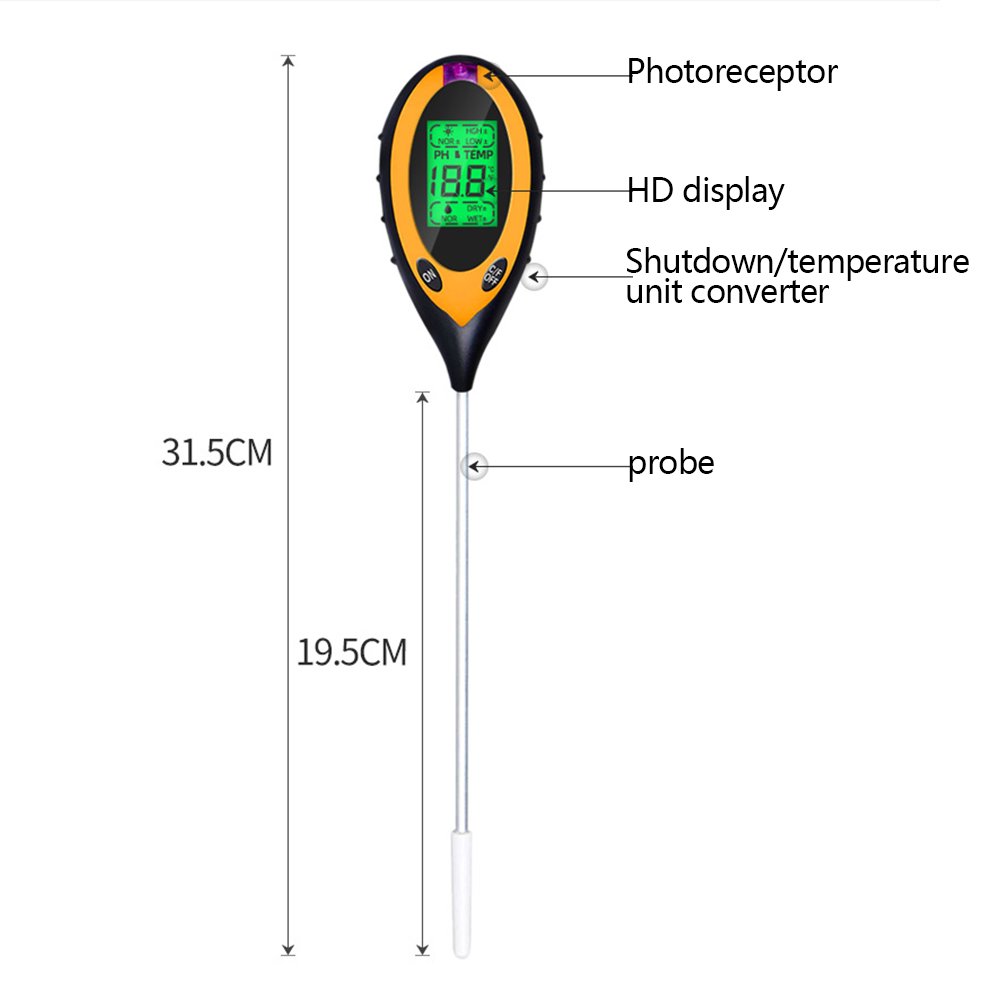 New Model 4-in-1 Plant Earth Soil PH Moisture Light Soil Meter Sunlight Tester for Garden Use Multi-functional Test Instruments