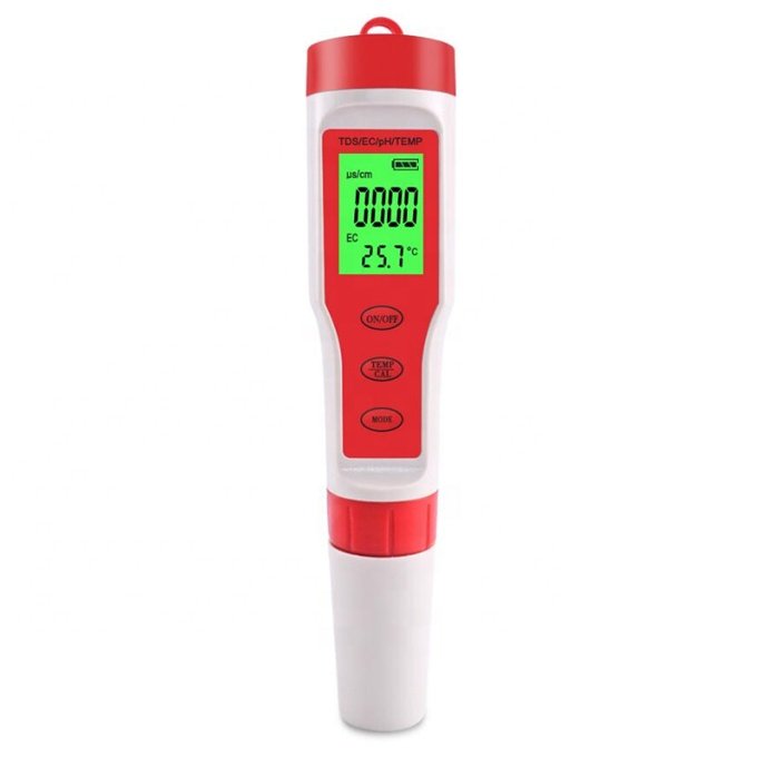4 in 1 PH/TDS/EC/Temperature Meter Digital Water Quality Monitor Tester for Pools Drinking Water Aquariums