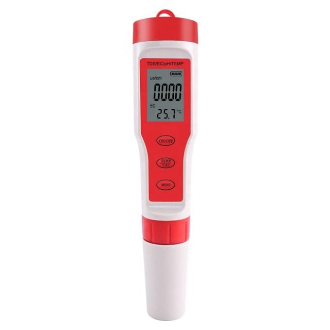 4 in 1 PH/TDS/EC/Temperature Meter Digital Water Quality Monitor Tester for Pools Drinking Water Aquariums